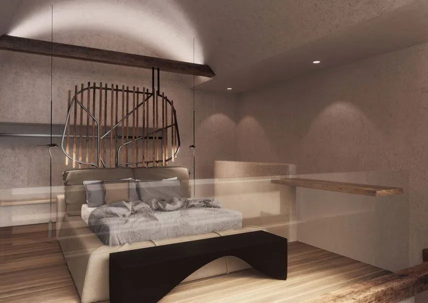 Clifftop suite bedroom at Acro Suites, Crete.